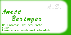 anett beringer business card